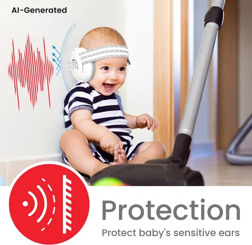 Vista 5 de Orejeras para bebés con protección contra el ruido para bebés de hasta 36 meses Blanco