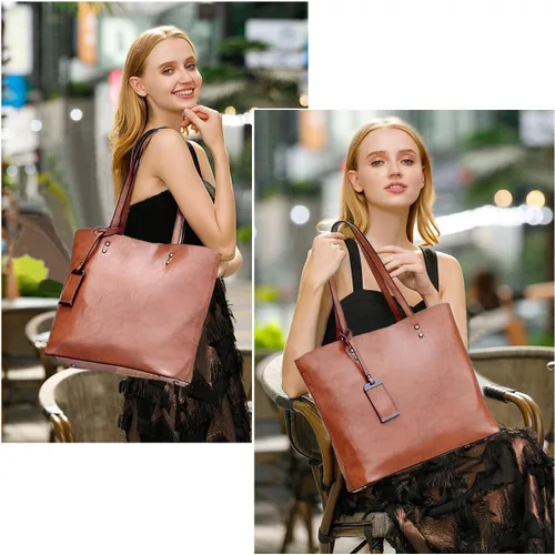 Vista 2 de ALARION Bolsos de mano con asa superior para mujer, bolso de hombro, bolso mensajero, bolso tote, cartera 1-abrown