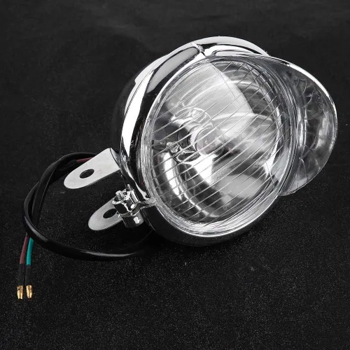 Vista 4 de Fydun Focos cromados para motocicleta, Supplementari Moto - DC 12V motocicleta universal antiniebla faro lámpara de faro retro instalación auxiliar