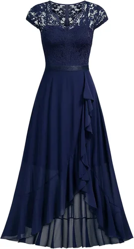 Vista 5 de Miusol Vestido largo de dama de honor elegante con cuello en V para mujer