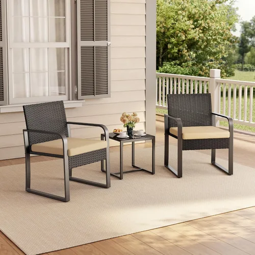 Vista 7 de Gizoon - Juego de muebles de patio de 3 piezas, cojín beige