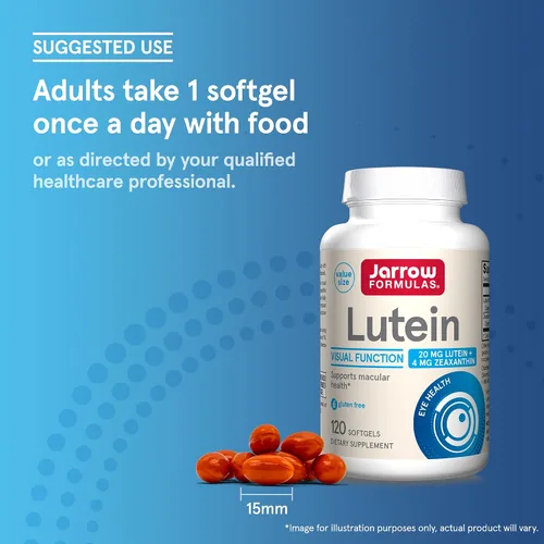 Vista 7 de Suplemento de luteína 0.000705 oz, softgels, de Jarrow Formulas , LU120, 1, 1 Suplemento dietético para la función visual y el apoyo a la salud