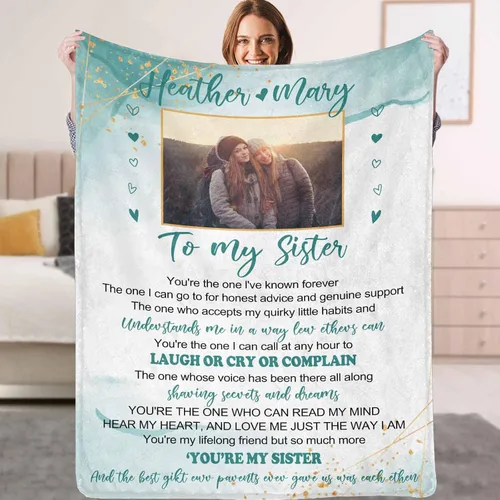 Vista 16 de YESCUSTOM Manta personalizada de collage de fotos para mejor amiga o mejor amiga, mantas con imagen personalizada con texto en inglés "To My