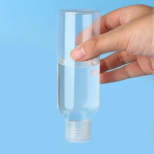 Vista 4 de 8 botellas de viaje de plástico de 3.4 fl oz, recipiente dispensador transparente vacío, botella de líquidos recargables con tapa abatible
