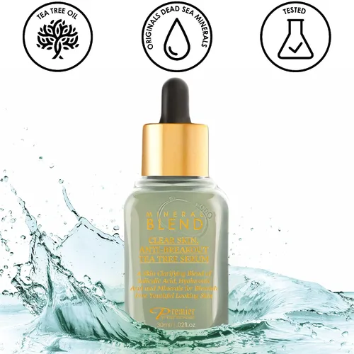 Vista 2 de Suero facial de árbol de té con vitamina C y ácido hialurónico - Suero facial cosmético para el equilibrio de la piel, 1.02 onzas líquidas