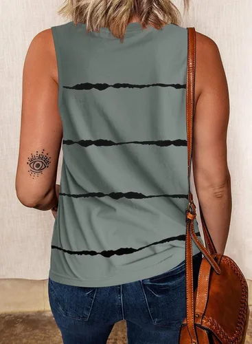 Vista 2 de SHEWIN - Camiseta informal sin mangas para mujer, camiseta de cuello redondo y corte holgado