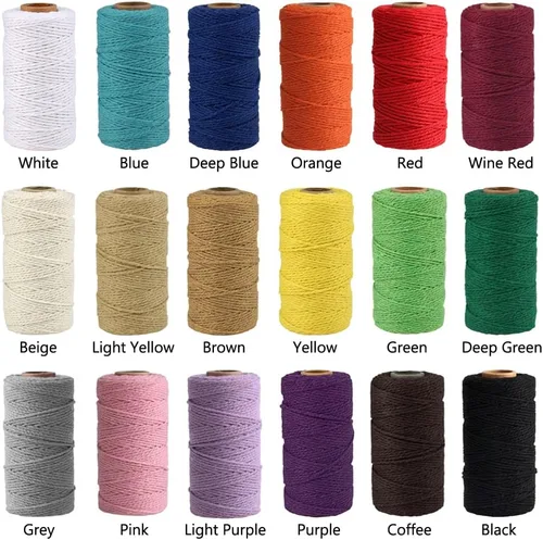 Vista 2 de FLIPPED (109 yardas/1.5 mm/35 colores opcionales) 109 cuerdas de macramé para manualidades, cuerda de algodón para macramé, cuerda de panadero