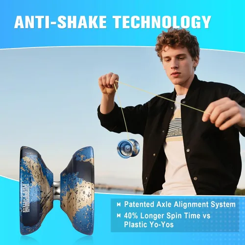 Vista 3 de TK2 Yoyo profesional de metal para niños de 8 a 12 años y adultos, Yoyo que no responde para principiantes avanzados y juegos profesionales, 10