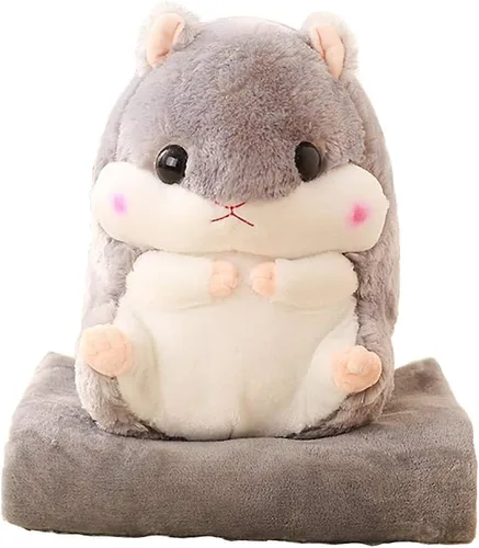 Vista 8 de YunNasi Almohada de peluche con manta de 19.7 pulgadas, color azul