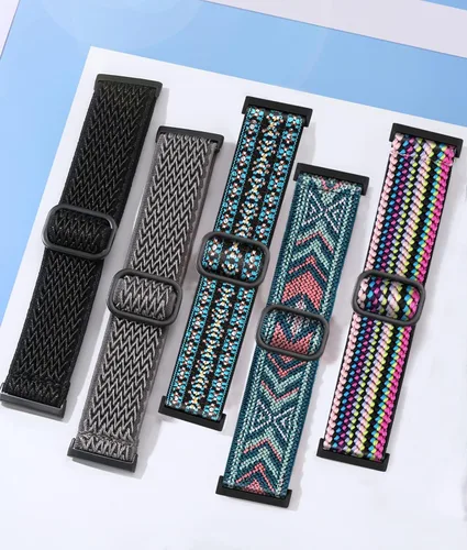 Vista 6 de Paquete de 10 correas para Fitbit Versa 3/Fitbit Versa 4 Band/Fitbit Sense bandas para hombres y mujeres, correa elástica ajustable de nailon