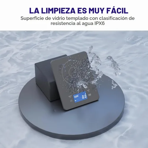 Vista 5 de MEGAWISE Báscula de café con temporizador, 0.004 oz, 4.4 lbs, vertido