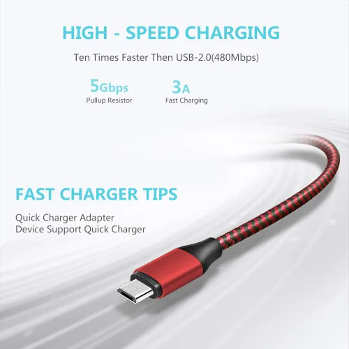 Vista 3 de TPLTECH Cable de carga para controlador Xbox One, controlador trenzado de nailon, cable USB duradero para Android Micro USB 2.0, compatible
