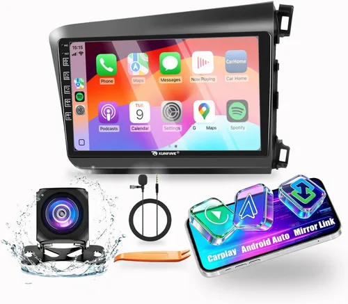 Vista 11 de Para Honda Civic 2012-2015 LHD Car CarPlay Android Navegación Automática Estéreo GPS Radio Reverse Cámara Pantalla 9 "IPS Pantalla Táctil Headunit