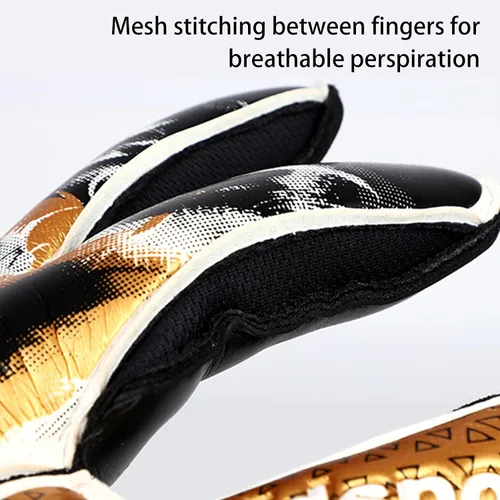 Vista 5 de Portero de fútbol con guantes de portero de látex antideslizantes para adultos, hombres y mujeres, guantes de fútbol de entrenamiento con fuertes