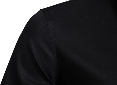 Vista 3 de VANCOOG Camisas de vestir lisas casuales de manga corta para hombre