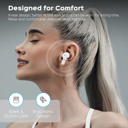 Vista 6 de Beleth Earset Pro1 Auriculares inalámbricos Bluetooth 5.4, conectividad dual, tiempo de reproducción de 50 horas, cancelación de ruido ENC/ANC