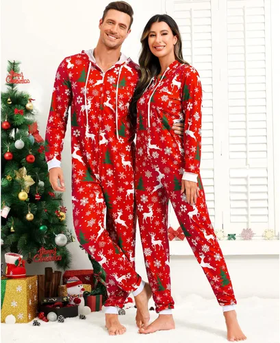 Vista 5 de Pijama de Navidad para adultos, mameluco para la familia, para Navidad