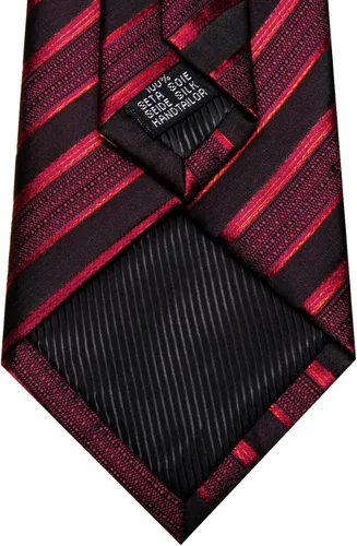 Vista 123 de Barry.Wang Juego de corbatas para hombre, corbata de seda a rayas, tejido a cuadros, gemelos formales, negocios, boda