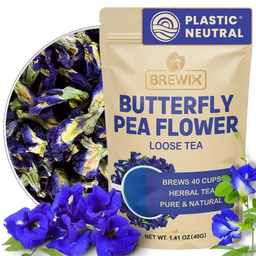 Vista 24 de BREWIX, Bedtime Blossom - Té suelto de hierbas (más de 50 tazas) sin cafeína y totalmente natural Mezcla relajante floral nocturna Rooibos