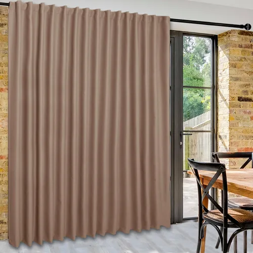 Vista 59 de DWCN Cortina opaca divisora de privacidad para puerta corrediza de patio, cortinas térmicas extra anchas con pestaña trasera y bolsillo para barra