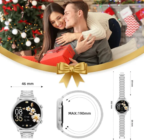 Vista 7 de Hwagol Relojes inteligentes para mujer, teléfonos Android compatibles con iPhone (llamada Bluetooth), monitor de ritmo cardíaco y sueño, 100 modos