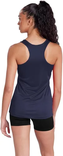 Vista 3 de Camiseta deportiva sin mangas oficial de NCAA Collegiate para mujer, con espalda cruzada, colección con logotipo primario