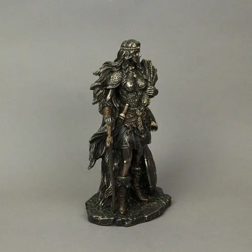 Vista 3 de Veronese Design Lady SIF - Escultura de resina de la diosa nórdica de la tierra y de la familia, de 8 5/8 pulgadas, acabado en bronce