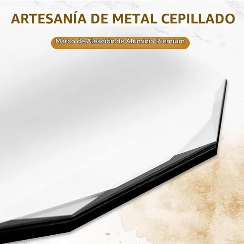 Vista 6 de QDSSDECO Espejo de pared irregular de 24 x 24 pulgadas, borde biselado sin Diamante
