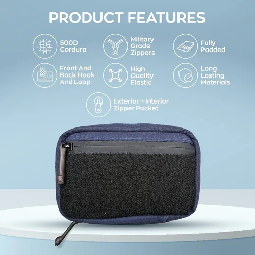 Vista 4 de DAILYCARRYCO EDC - Bolsa organizadora de herramientas de transporte diario con múltiples bolsas, equipo esencial EDC Azul