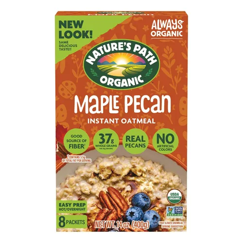 Vista 9 de Nature's Path Avena Instantánea Orgánica de Manzana y Canela, 14 oz (Paquete de 6), Sin OGM