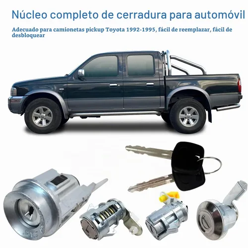 Vista 2 de Juego de cerradura de puertas de cilindro de bloqueo de interruptor de encendido para camioneta Toyota 1992 1993 1994 1995