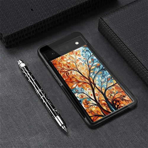 Vista 1092 de Compatible con Google Pixel 4A 5G Mobile Case Creative Acrylic Panel trasero Silicona Protección Grip especialmente diseñado para Google Pixel 4A 5G