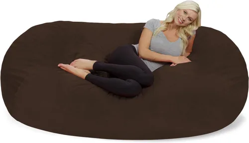 Vista 8 de Chill Sack Funda para Silla Puf, 6 pies, Microgamuza - Chocolate Microsuede - Chocolate - Solo funda