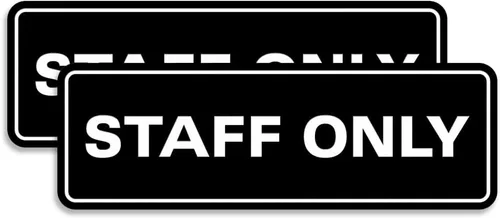 Vista 28 de All Quality Letrero estándar para pared o puerta Fácil instalación Señales de trabajo de oficina Seguridad mejorada – Negro – Pequeño