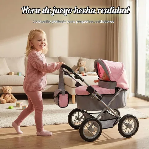Vista 2 de Anano Cochecito de muñeca de bebé, organizador de viaje para bebé, juguete de juguete para niñas, accesorios de muñecas de bebé, regalos