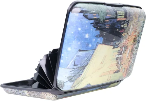 Vista 5 de Mini cartera de aluminio RFID para tarjetas de crédito, funda rígida de metal delgado para tarjetas de visita para mujeres y hombres, CCW037, Moderno