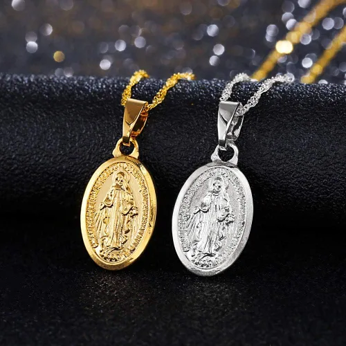 Vista 3 de S SAYYID Collar de onda de agua collar de clavícula de Virgen María Metal no aplica