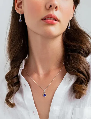 Vista 2 de Starchenie Aretes colgantes de plata de ley con cierre de palanca de infinito, joyas trenzadas