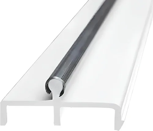 Vista 9 de KC Hardware - Paquete de 2 rieles de repuesto para puerta corrediza de doble riel de vinilo blanco de 60 pulgadas, moderno, para puerta de patio