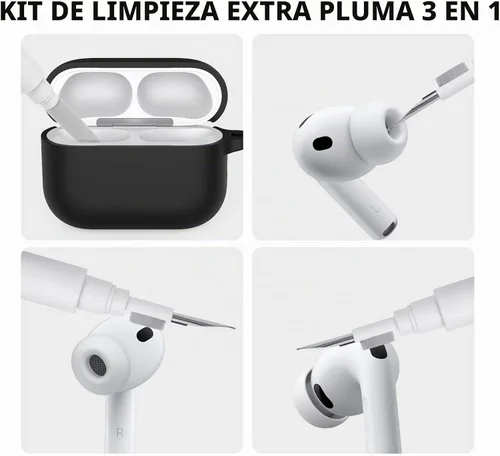 Vista 7 de AhaStyle Funda Protectora para AirPods Pro 3 (2025) con Kit de Limpieza, Funda de Silicona Suave para AirPods Pro de 3ª