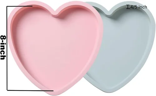 Vista 2 de Molde de silicona para pasteles en forma de corazón, 2 moldes antiadherentes para hornear, bandeja para hornear chocolate, regalo de San Valentín