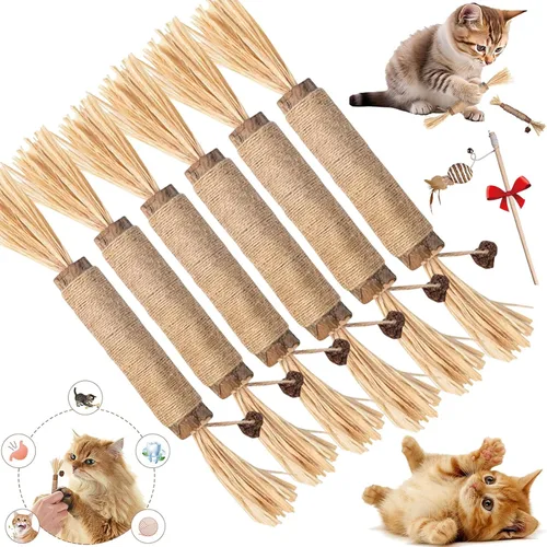 Vista 10 de Puriq - Palitos dentales naturales Silvervine, palitos de Silvervine para gatos, palitos interactivos masticables para limpieza de dientes