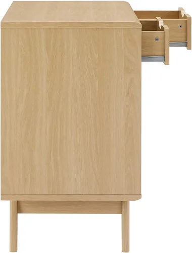 Vista 7 de Modway EEI-6796-OAK Render Gato Gabinete, Roble