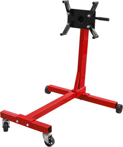 Vista 9 de BIG RED Soporte de motor giratorio de acero, capacidad de 3/4 toneladas (1,500 libras) con marco plegable, 5 ruedas, 4 brazos ajustables, cabezal