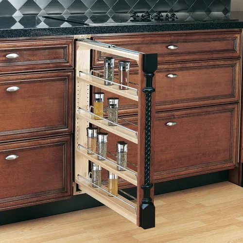 Vista 4 de Rev-A-Shelf 432-BF-3C Base extraíble con estantes ajustables de 3 pulgadas, natural