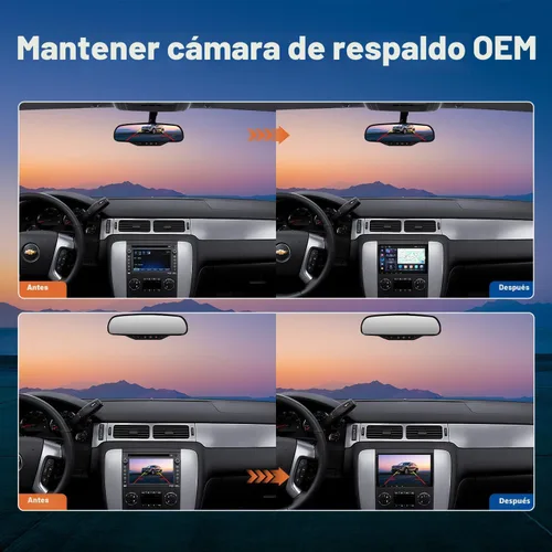 Vista 8 de Eonon GMX7A 4G+64G Android 14 Estéreo para automóvil compatible con GMC/Chevy/Buick Wireless CarPlay y Android Auto, radio de coche con pantalla