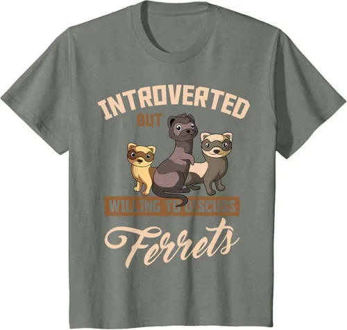 Vista 112 de Camiseta para amantes de los animales de los hurones, Negro, S