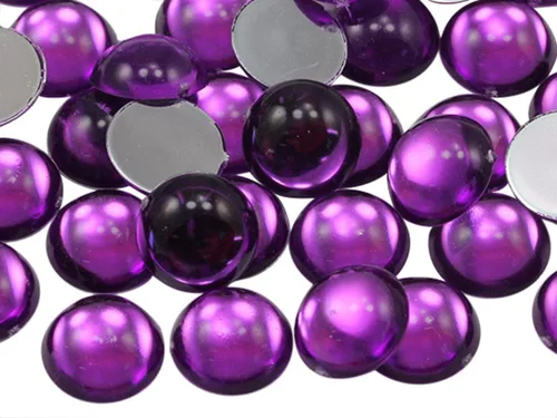 Vista 20 de Allstarco Cabujones redondos de acrílico con parte trasera plana de 0.276 in, 9/32 pulgadas, gemas de perlas de plástico para hacer joyas