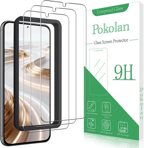 Vista 11 de Pokolan Paquete de 3+3 protectores de pantalla de vidrio templado para Samsung Galaxy S22 Claro