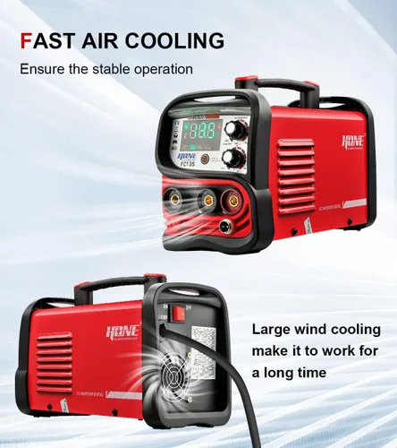 Vista 8 de HONE Máquina de soldadura MIG 110V, soldador de núcleo de flujo 135A, soldador portátil 3 en 1, soldador MIG/palo/máquina de soldadura TIG